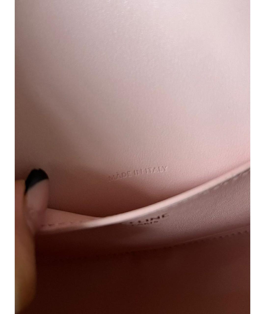 CELINE Розовая кожаная сумка через плечо, фото 7