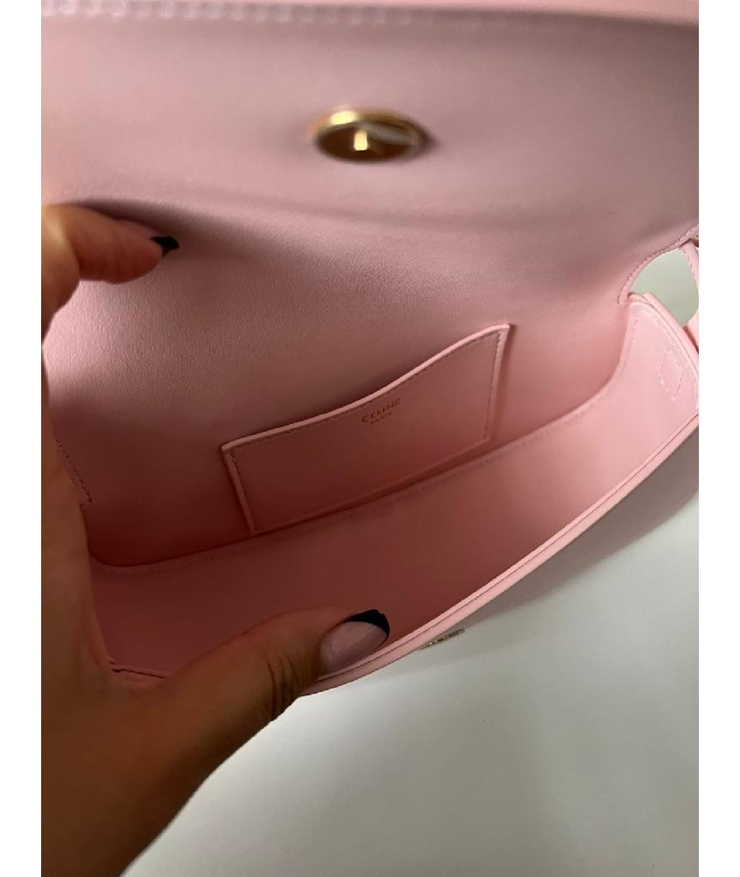 CELINE Розовая кожаная сумка через плечо, фото 5