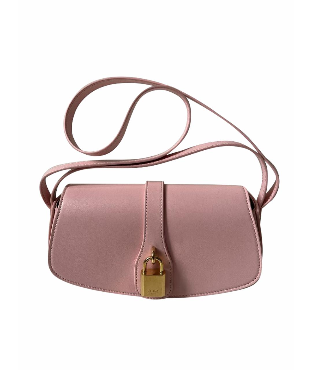 CELINE Розовая кожаная сумка через плечо, фото 1