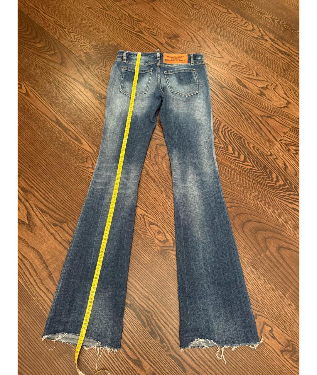 DSQUARED2 Синие хлопко-эластановые джинсы клеш, фото 8