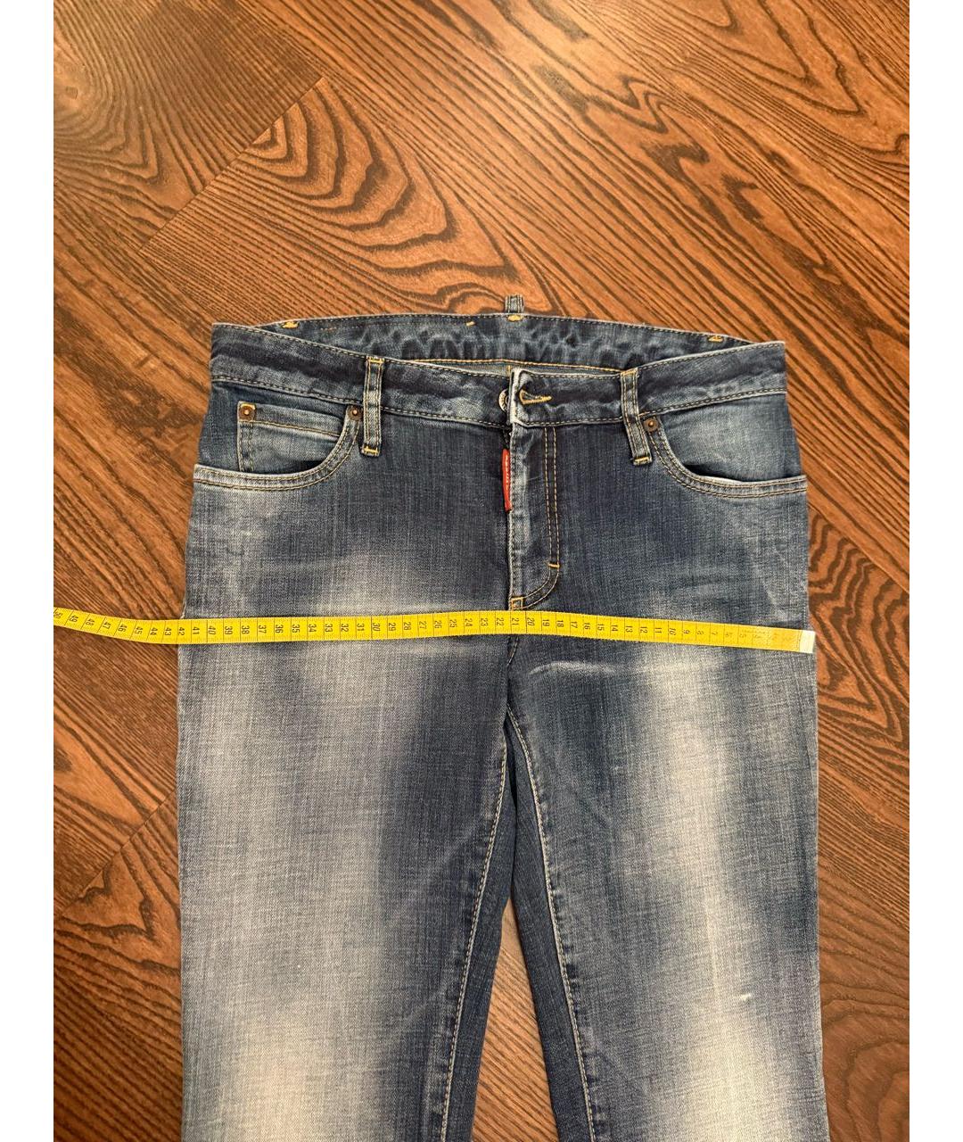 DSQUARED2 Синие хлопко-эластановые джинсы клеш, фото 4