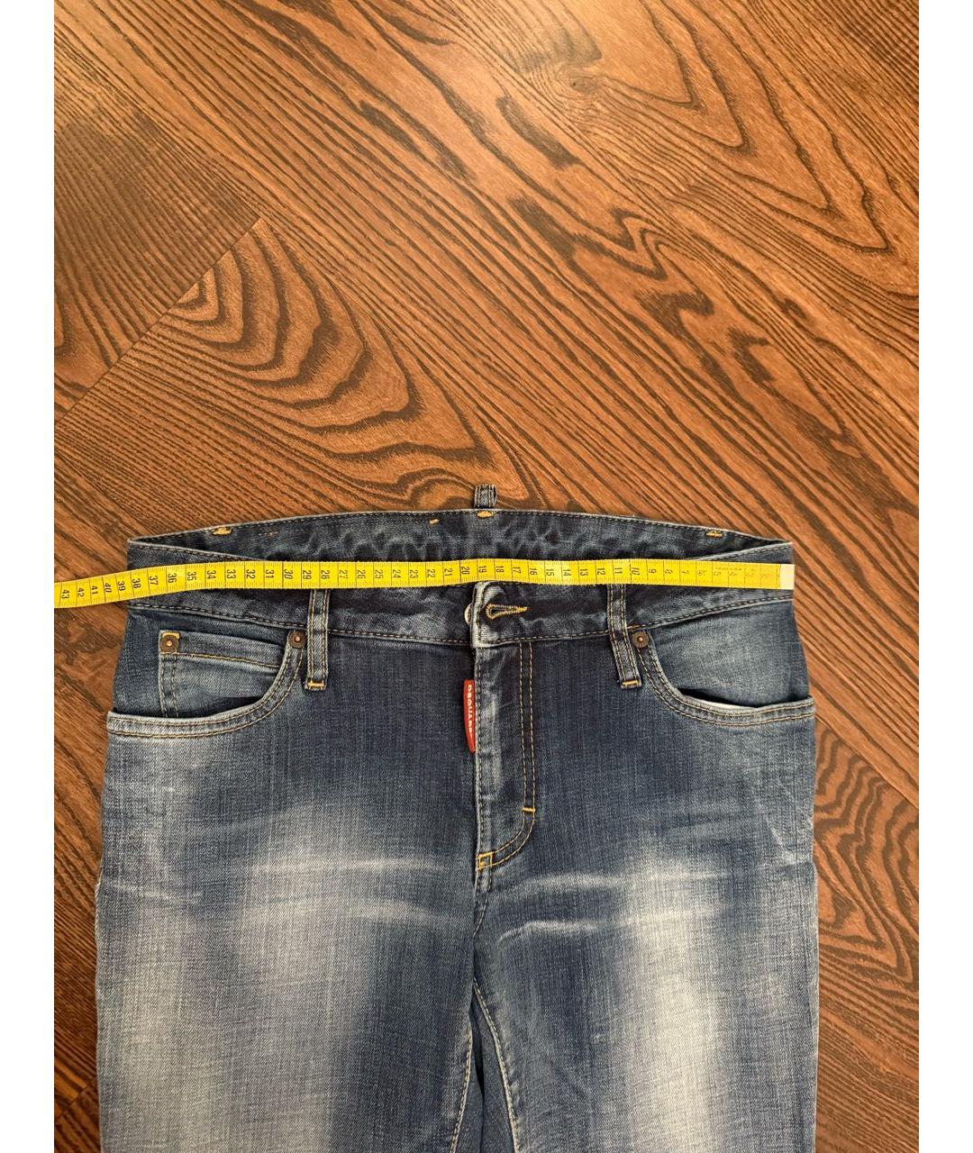 DSQUARED2 Синие хлопко-эластановые джинсы клеш, фото 5