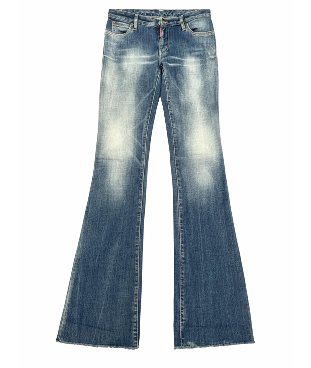 DSQUARED2 Синие хлопко-эластановые джинсы клеш, фото 1