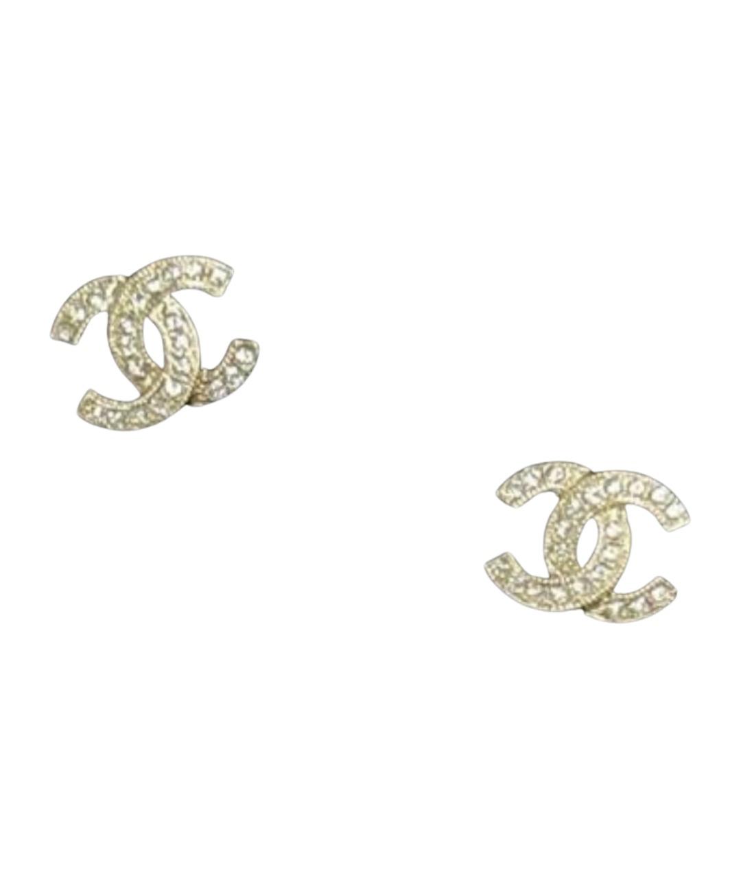 CHANEL Золотые металлические серьги, фото 1