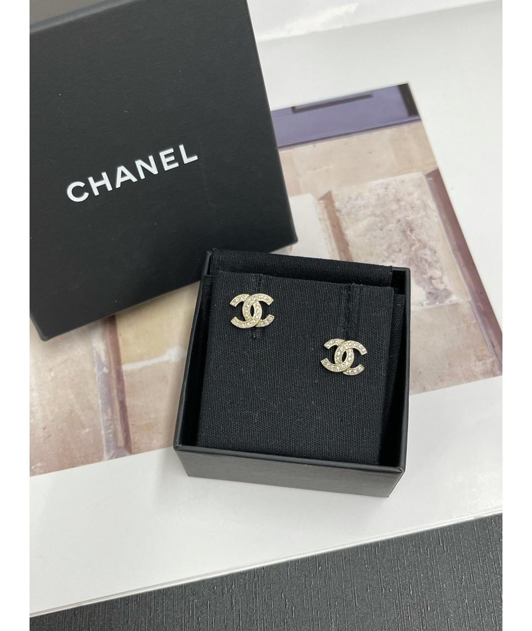 CHANEL Золотые металлические серьги, фото 4