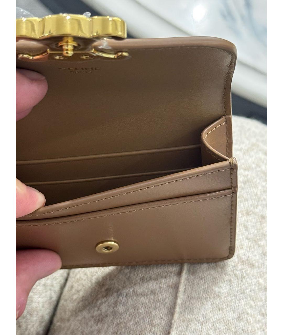 CELINE Коричневый кожаный кошелек, фото 6