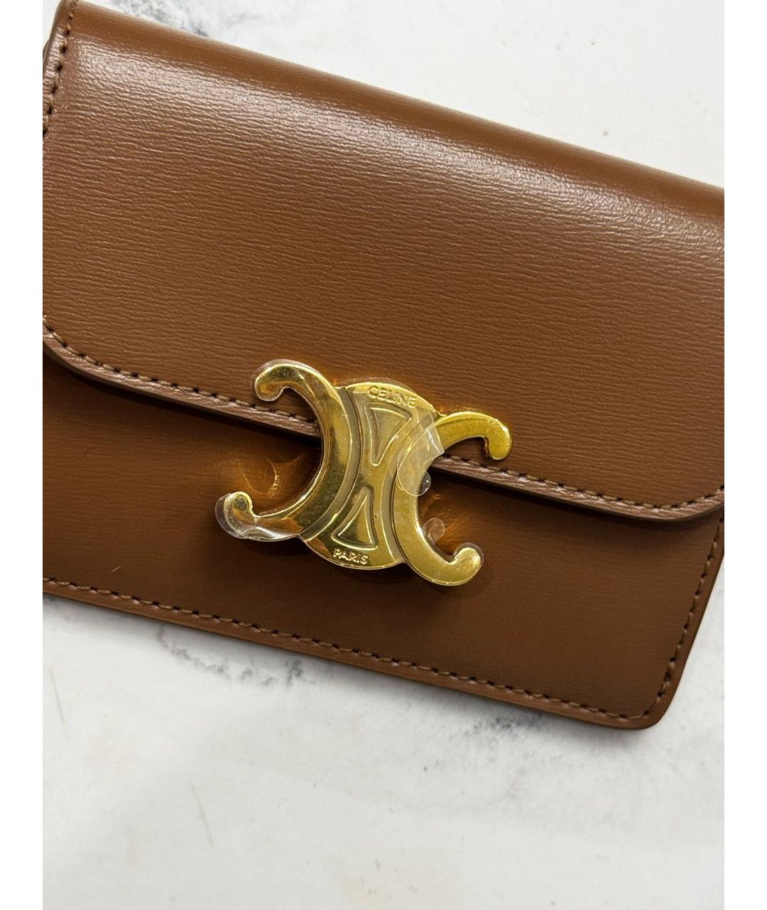 CELINE Коричневый кожаный кошелек, фото 2