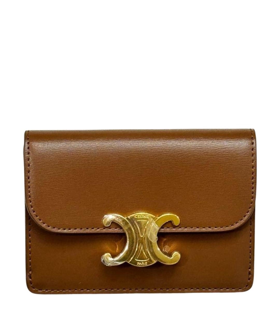 CELINE Коричневый кожаный кошелек, фото 1