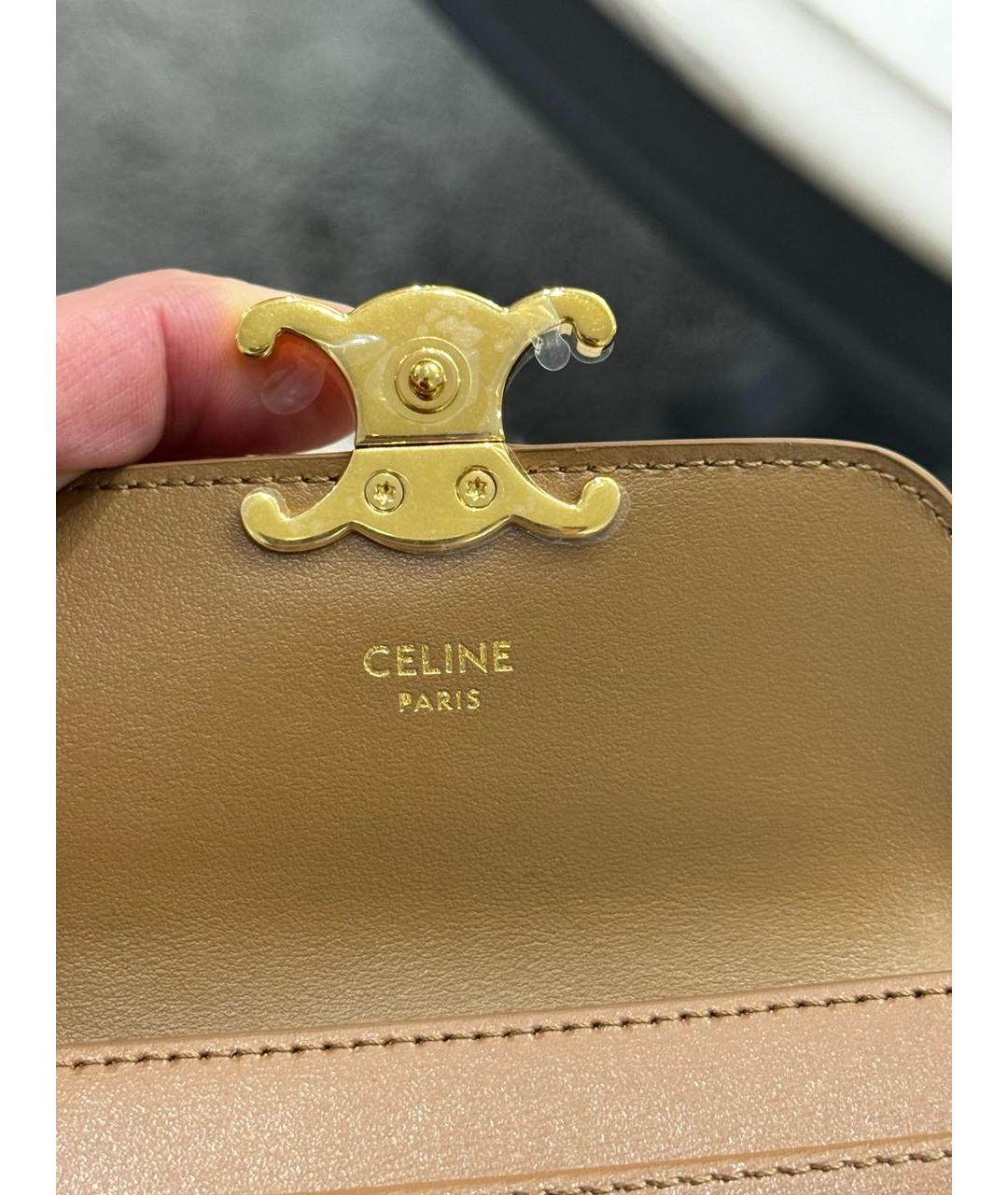 CELINE Коричневый кожаный кошелек, фото 5