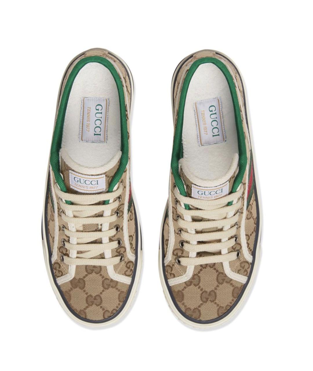 GUCCI Бежевые текстильные кеды, фото 2