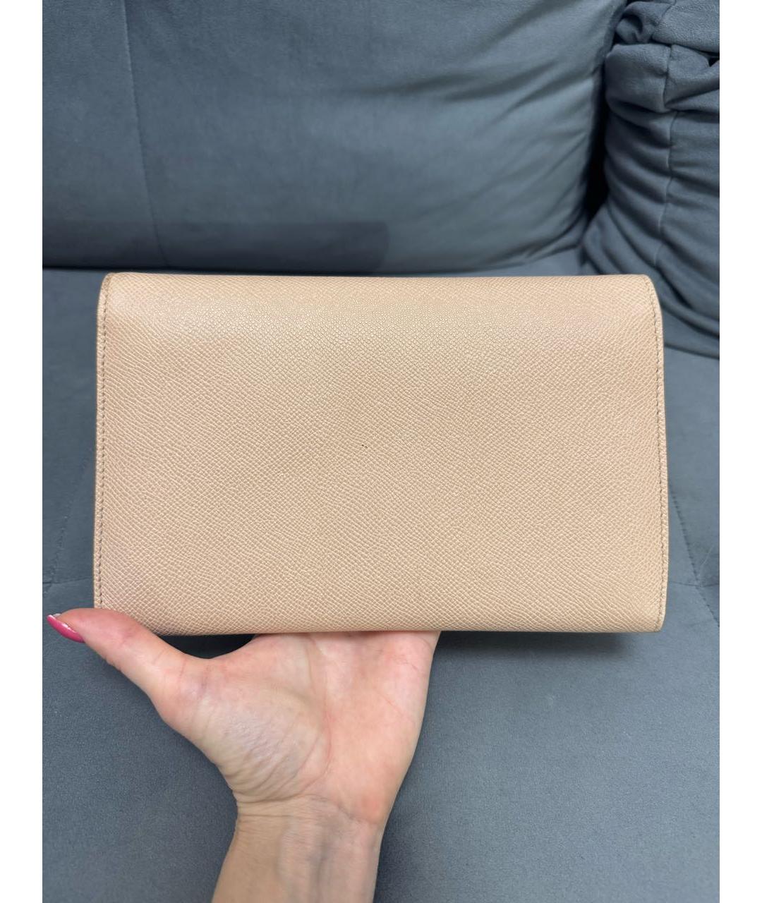 DOLCE&GABBANA Бежевая кожаная сумка через плечо, фото 5