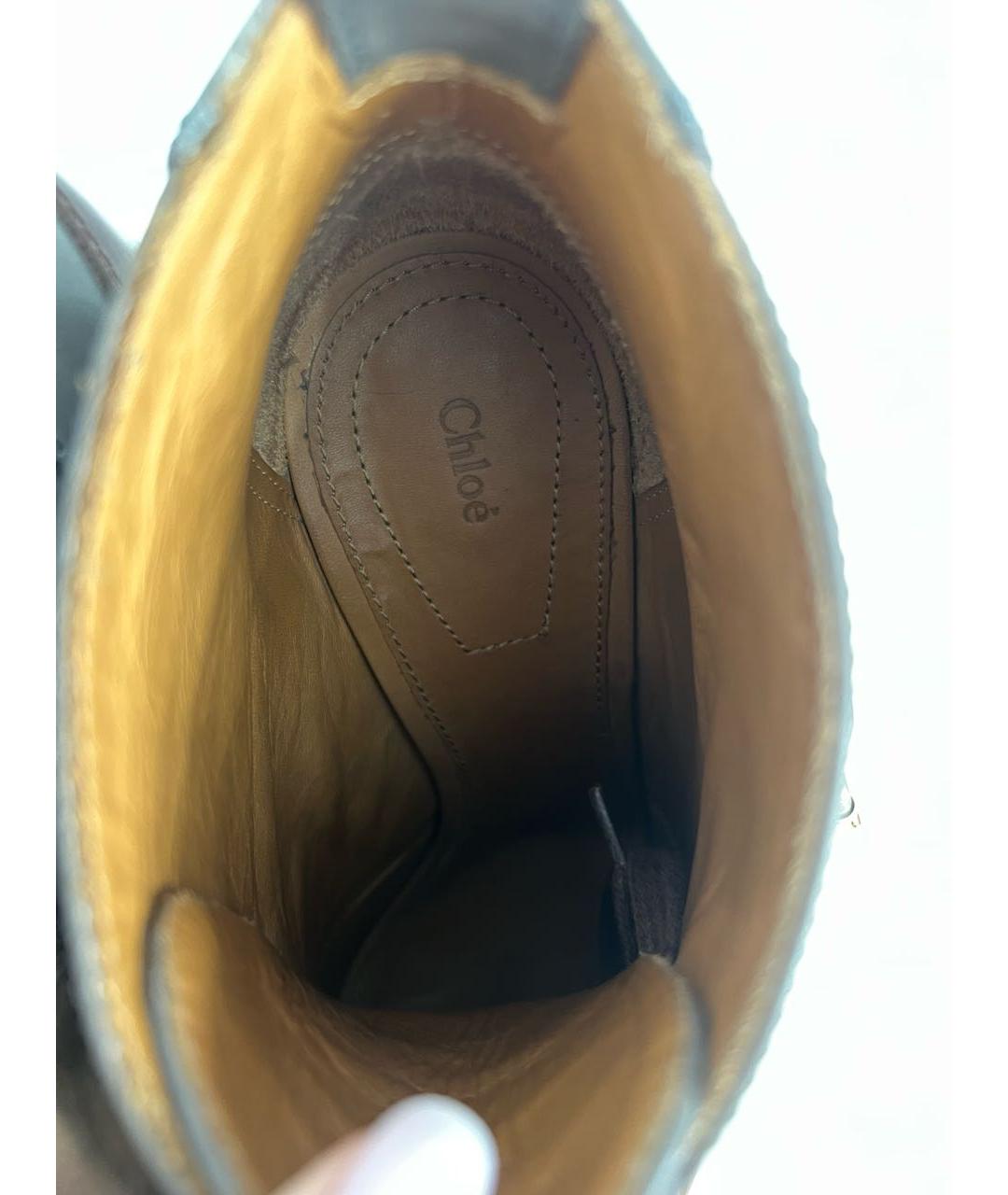 CHLOE Серые кожаные ботильоны, фото 6