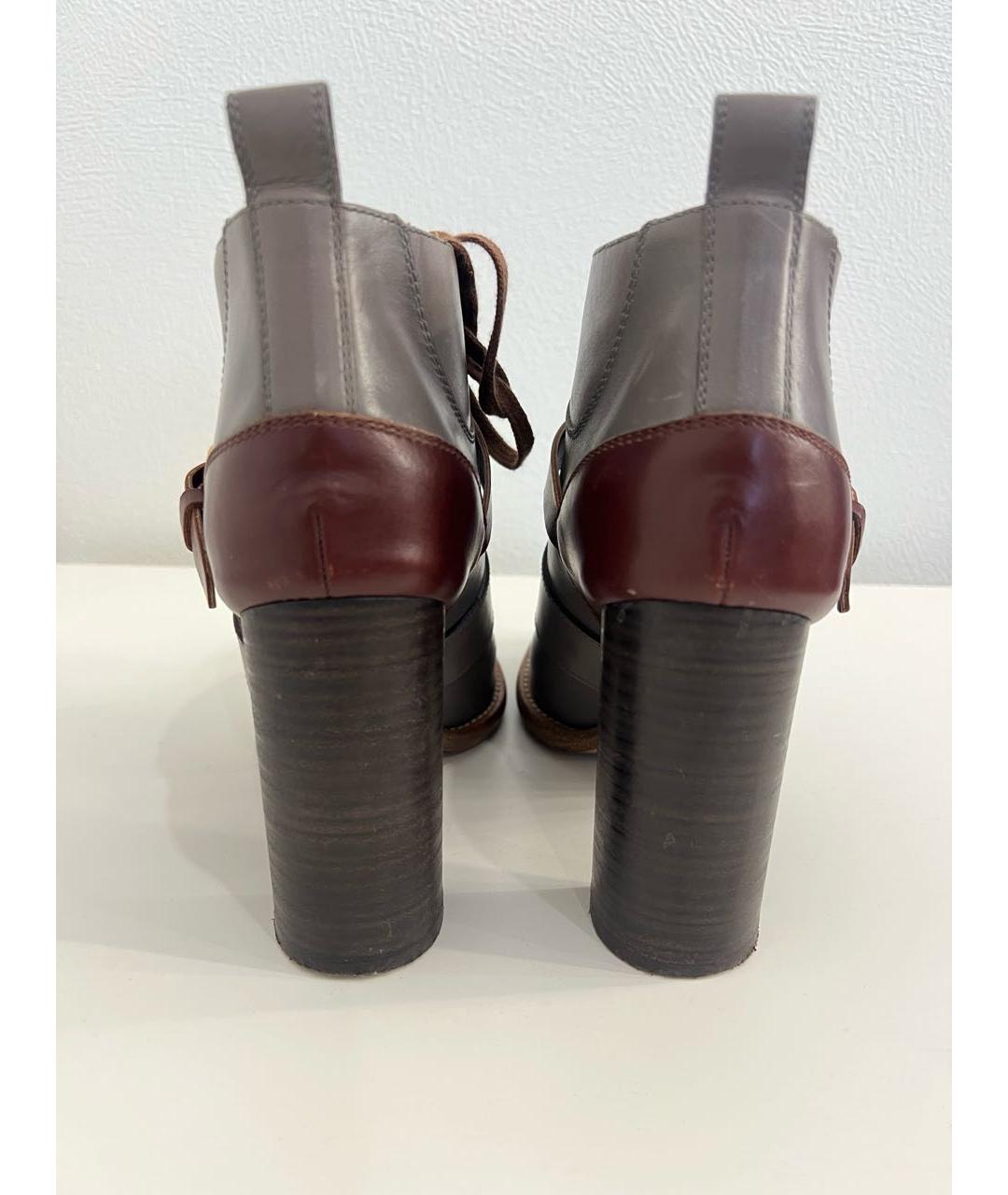 CHLOE Серые кожаные ботильоны, фото 3