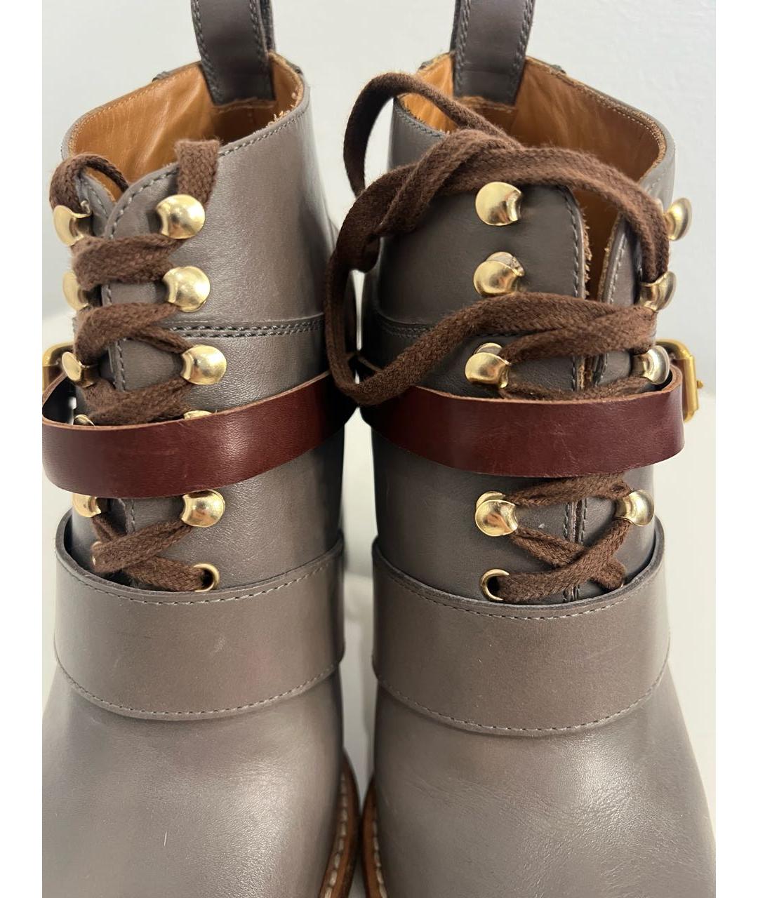 CHLOE Серые кожаные ботильоны, фото 4