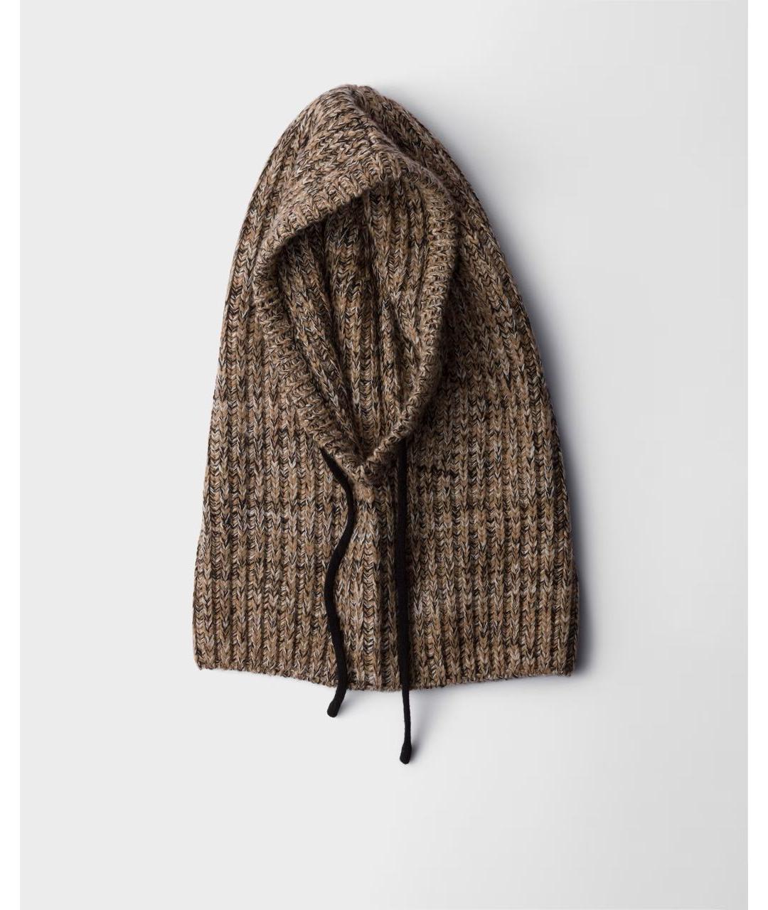 PRADA Коричневый кашемировый капюшон, фото 4