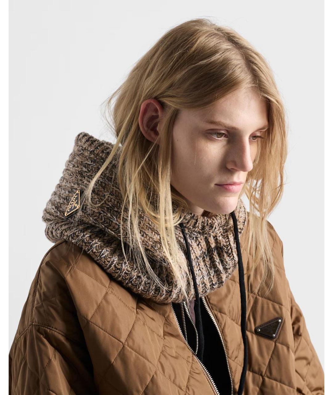 PRADA Коричневый кашемировый капюшон, фото 2