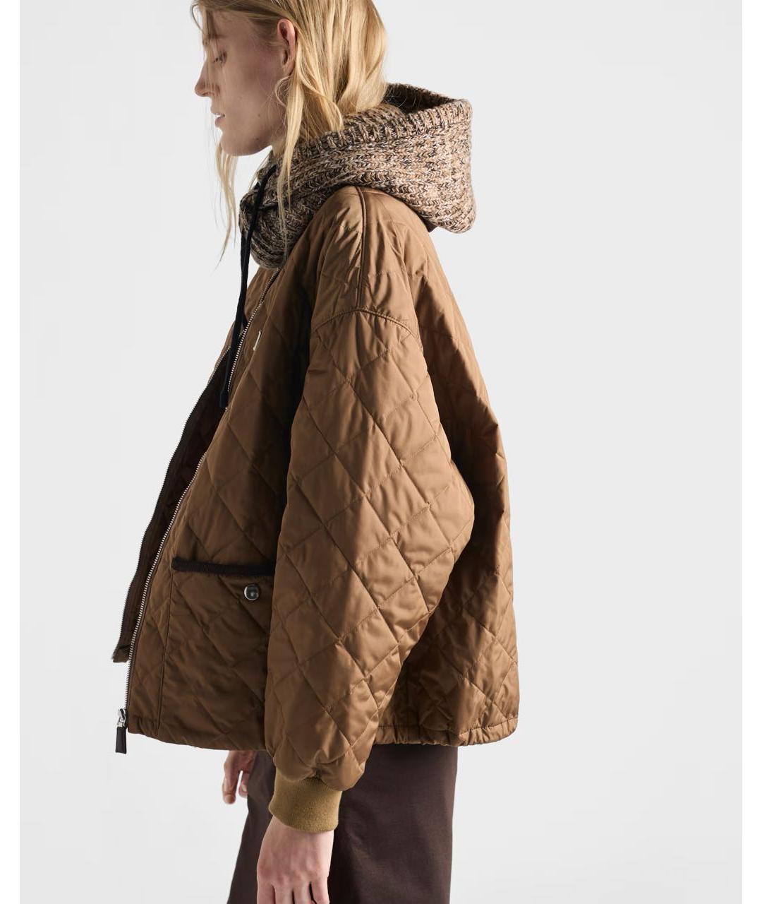 PRADA Коричневый кашемировый капюшон, фото 3