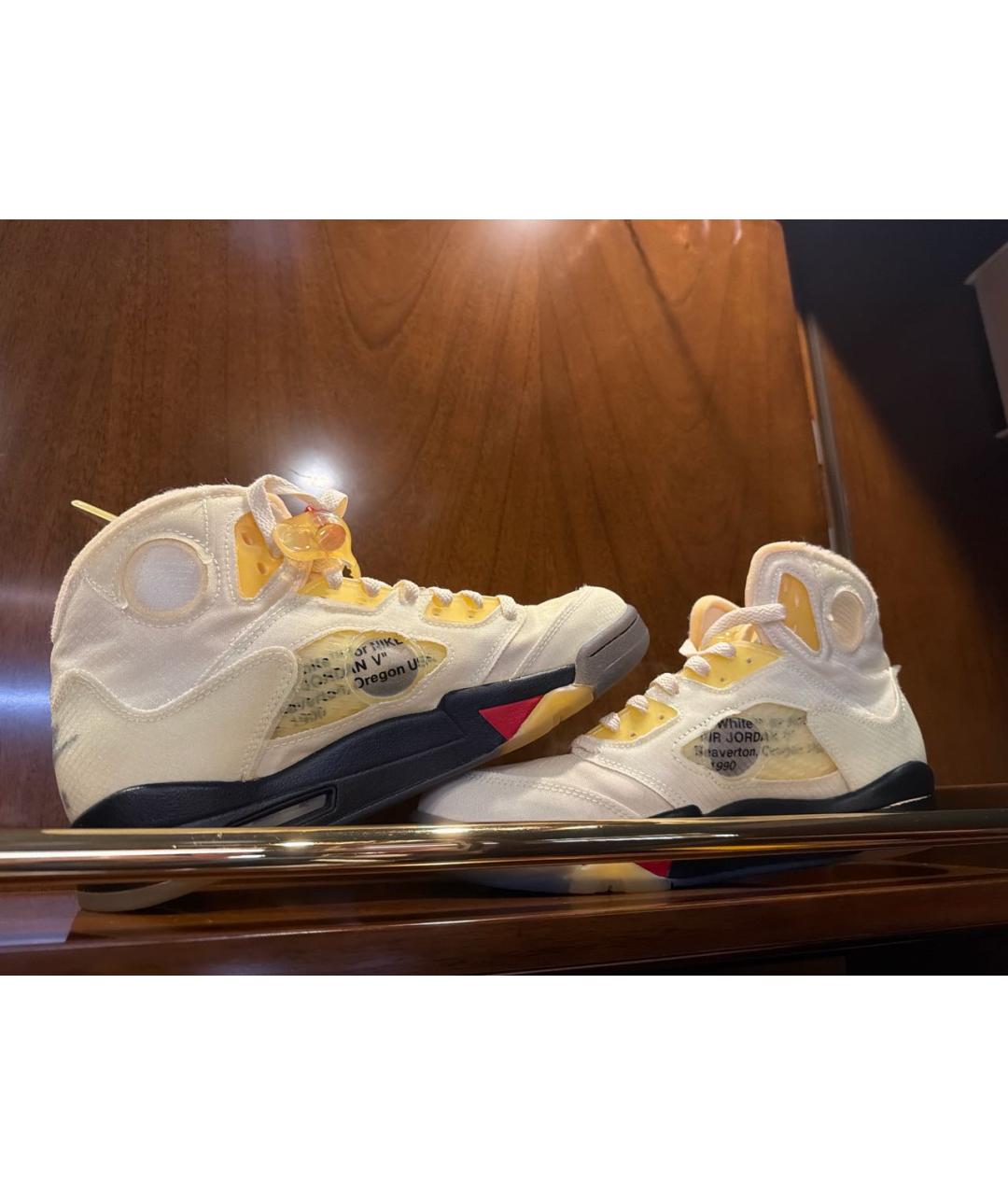 NIKE X OFF-WHITE Белые высокие кроссовки / кеды, фото 5