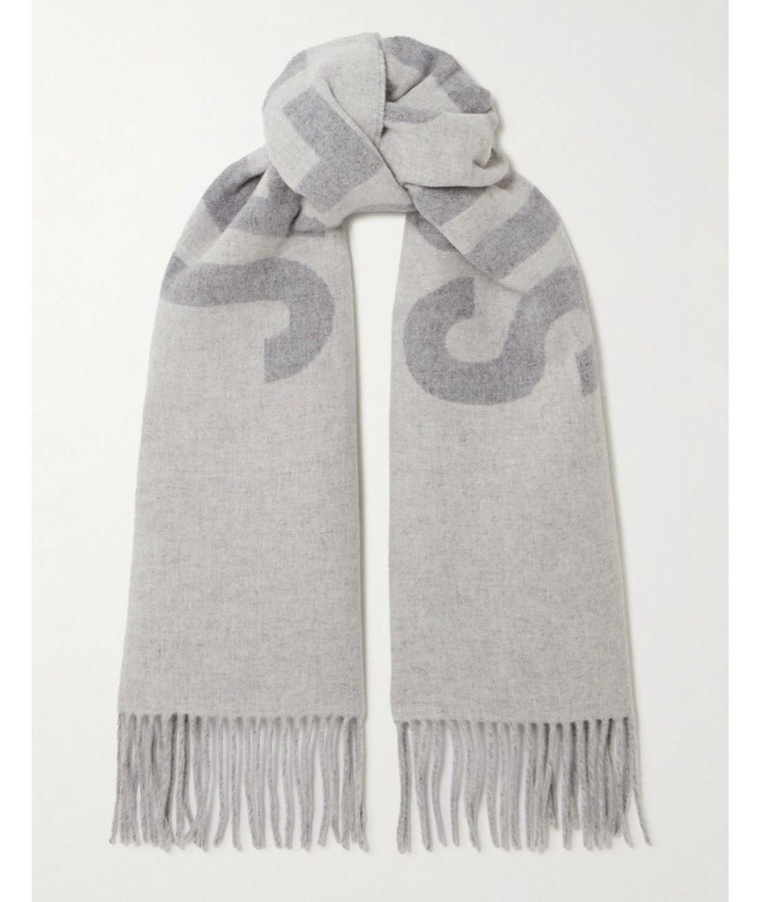 JACQUEMUS Серый шерстяной шарф, фото 8