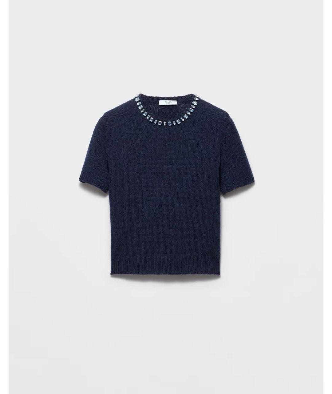 PRADA Темно-синий шерстяной джемпер / свитер, фото 5