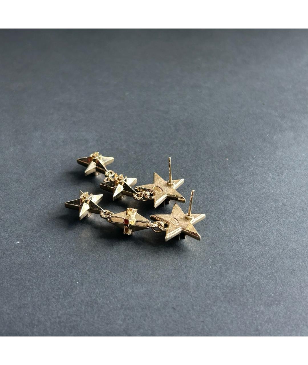 CHANEL Золотые металлические серьги, фото 6