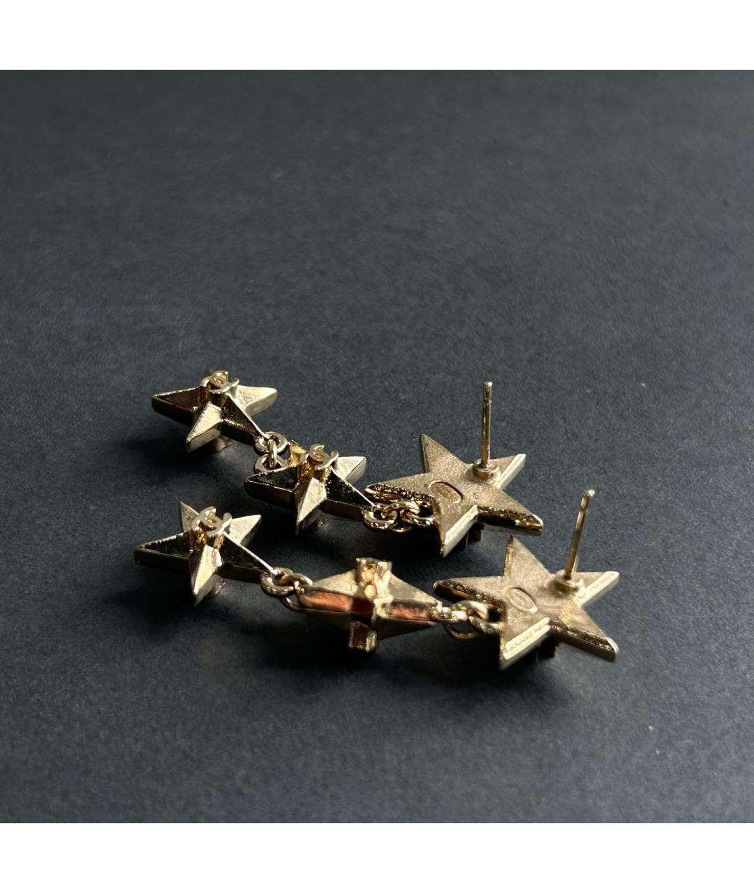 CHANEL Золотые металлические серьги, фото 4