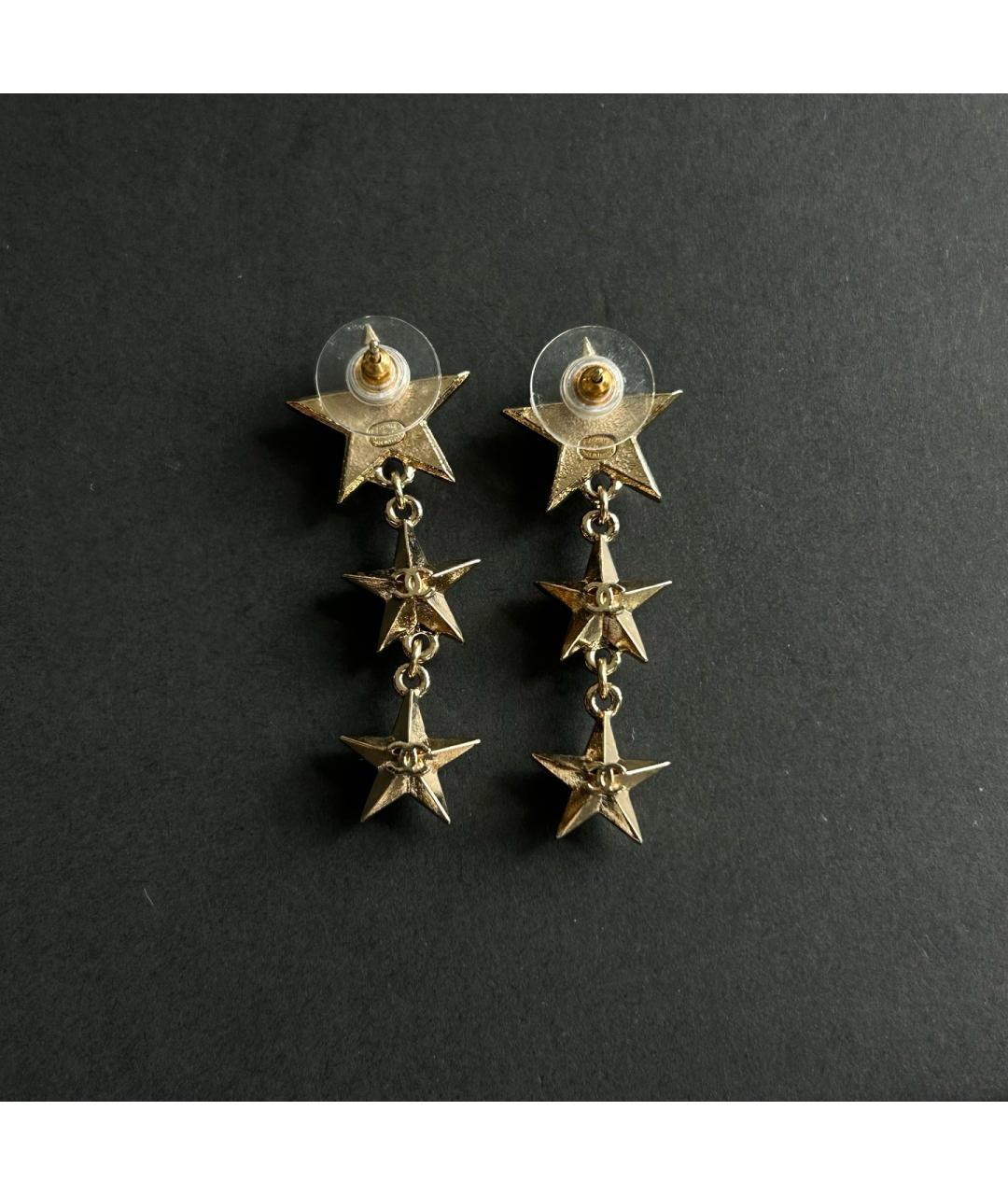 CHANEL Золотые металлические серьги, фото 3