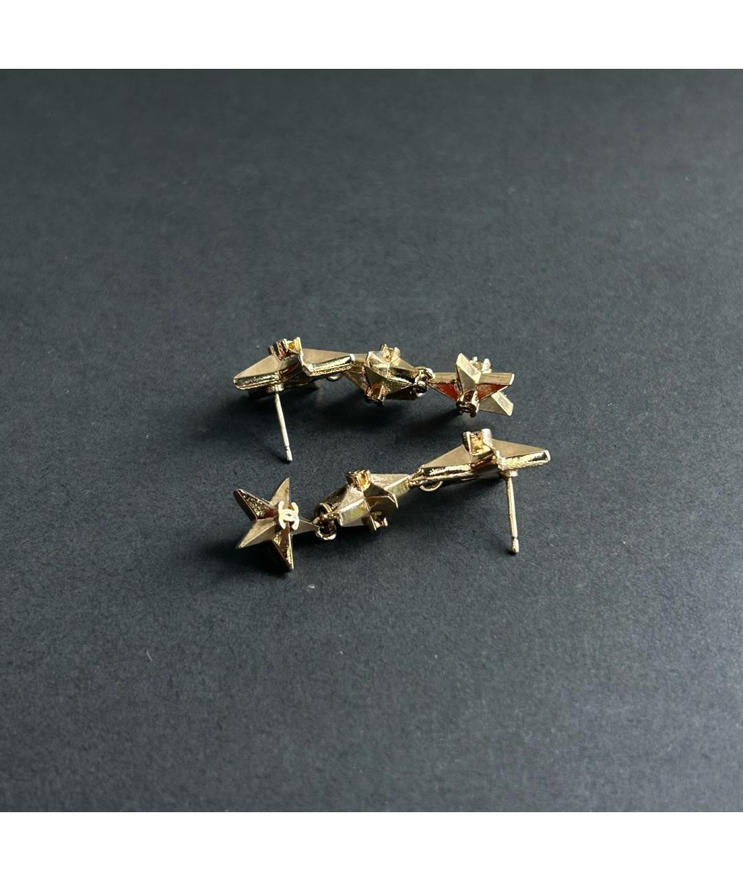 CHANEL Золотые металлические серьги, фото 5