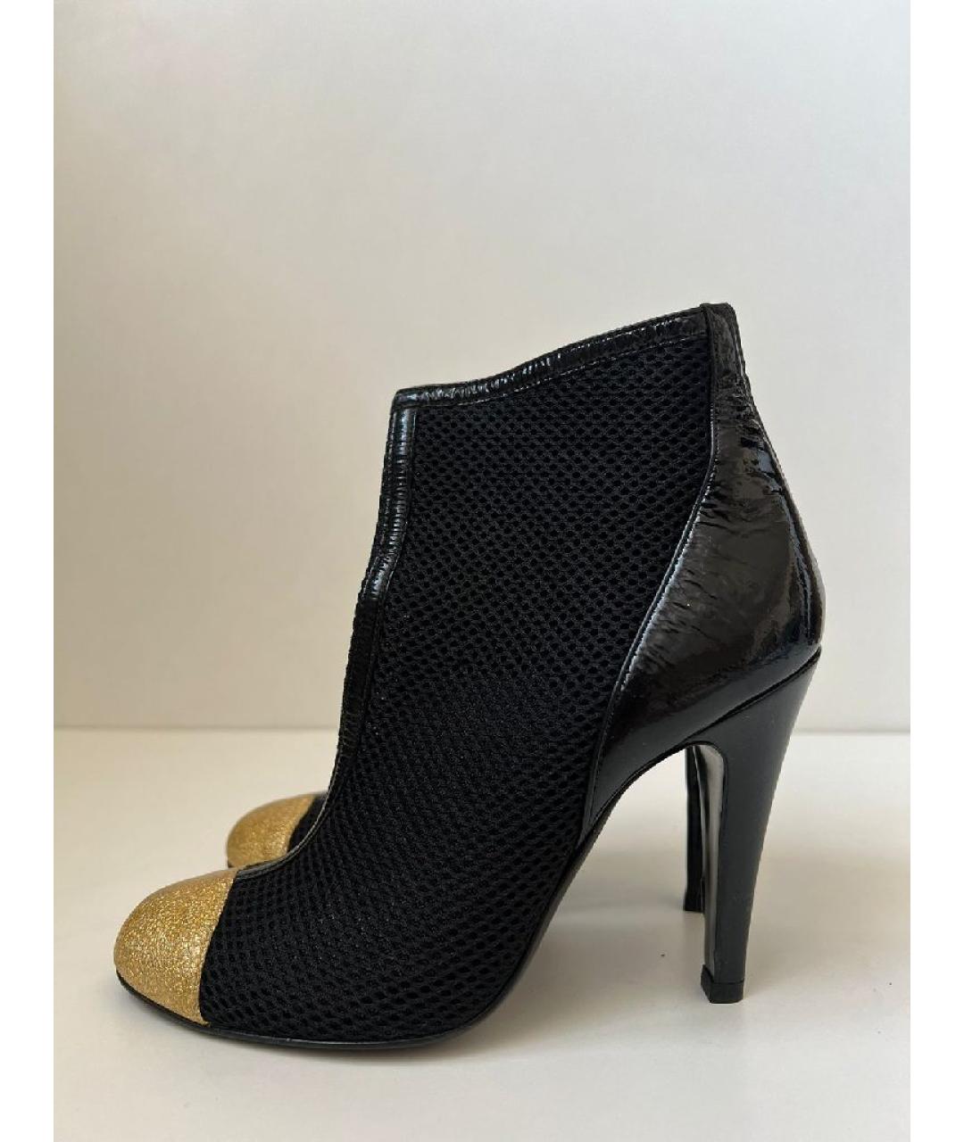 CHANEL Черные текстильные ботильоны, фото 3