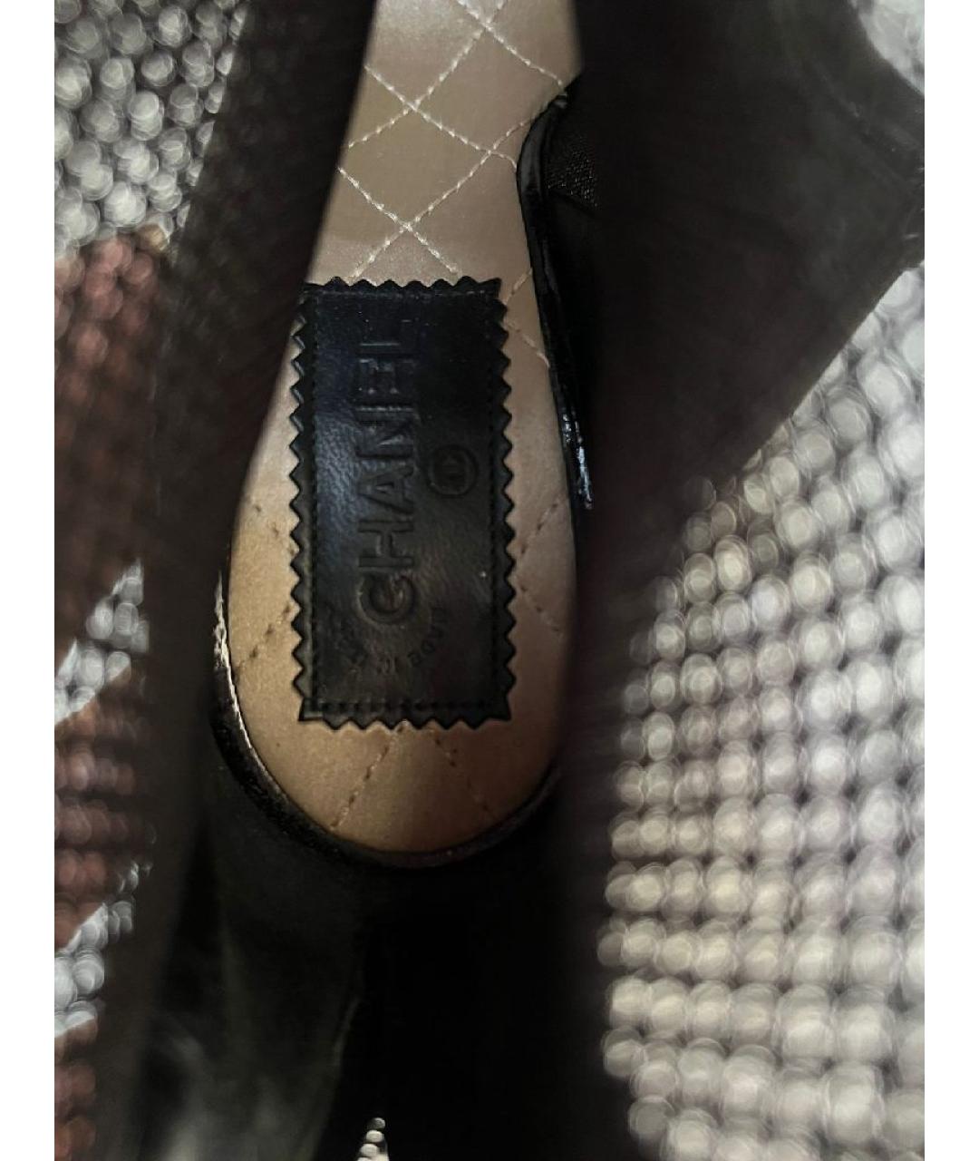 CHANEL Черные текстильные ботильоны, фото 6