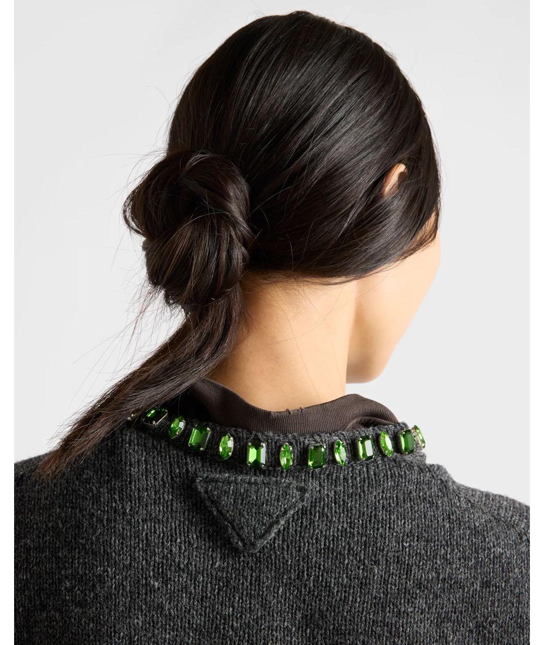 PRADA Серый шерстяной джемпер / свитер, фото 5