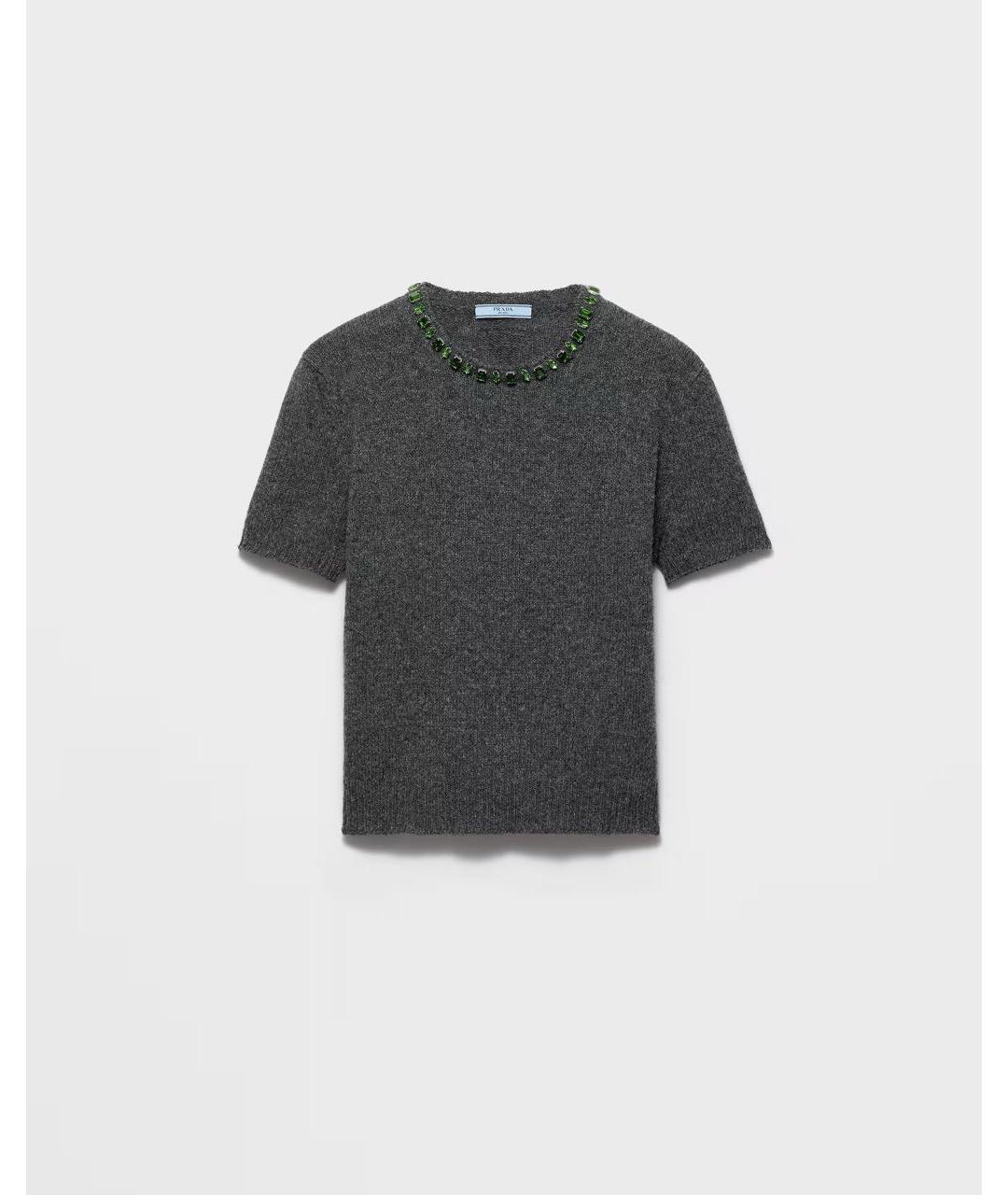 PRADA Серый шерстяной джемпер / свитер, фото 6