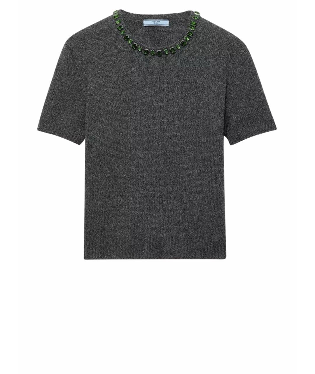 PRADA Серый шерстяной джемпер / свитер, фото 1