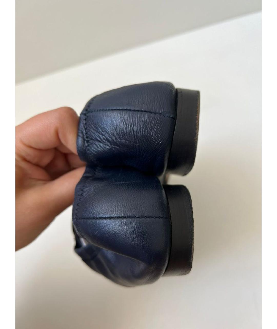 CHANEL Темно-синие кожаные брогги и оксфорды, фото 4