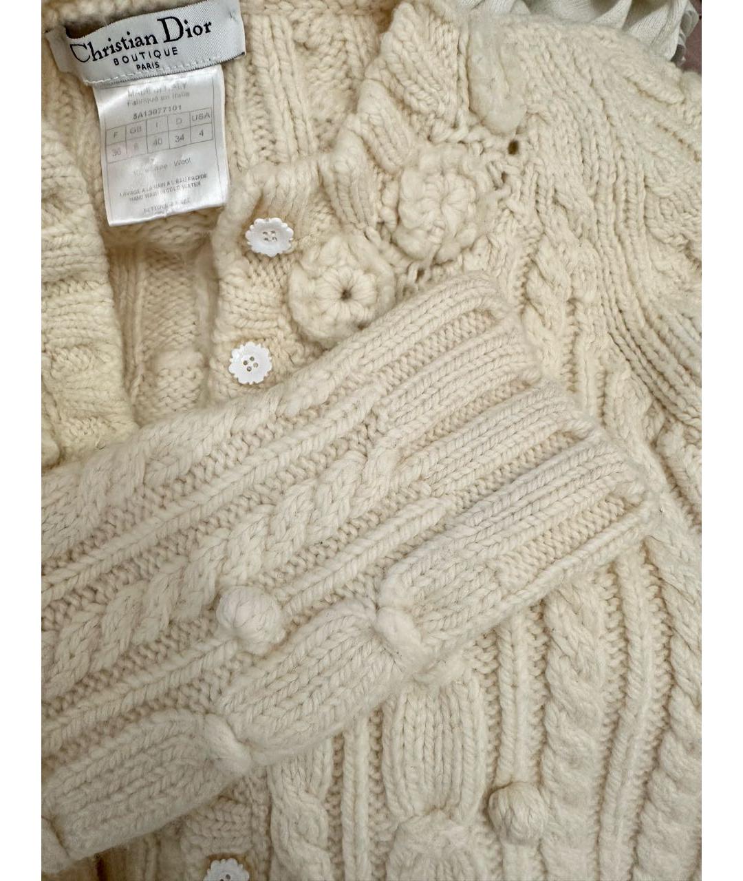 CHRISTIAN DIOR Белый шерстяной джемпер / свитер, фото 2