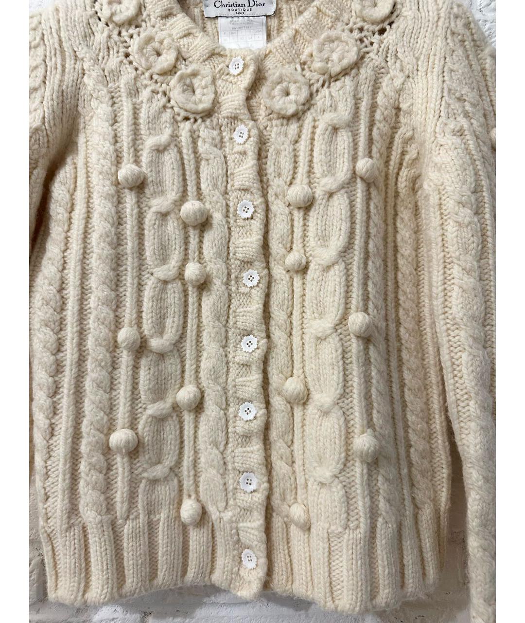 CHRISTIAN DIOR Белый шерстяной джемпер / свитер, фото 6