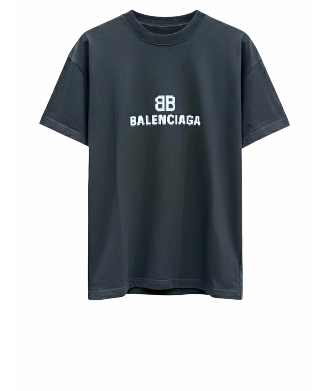 BALENCIAGA Черная хлопковая футболка, фото 1