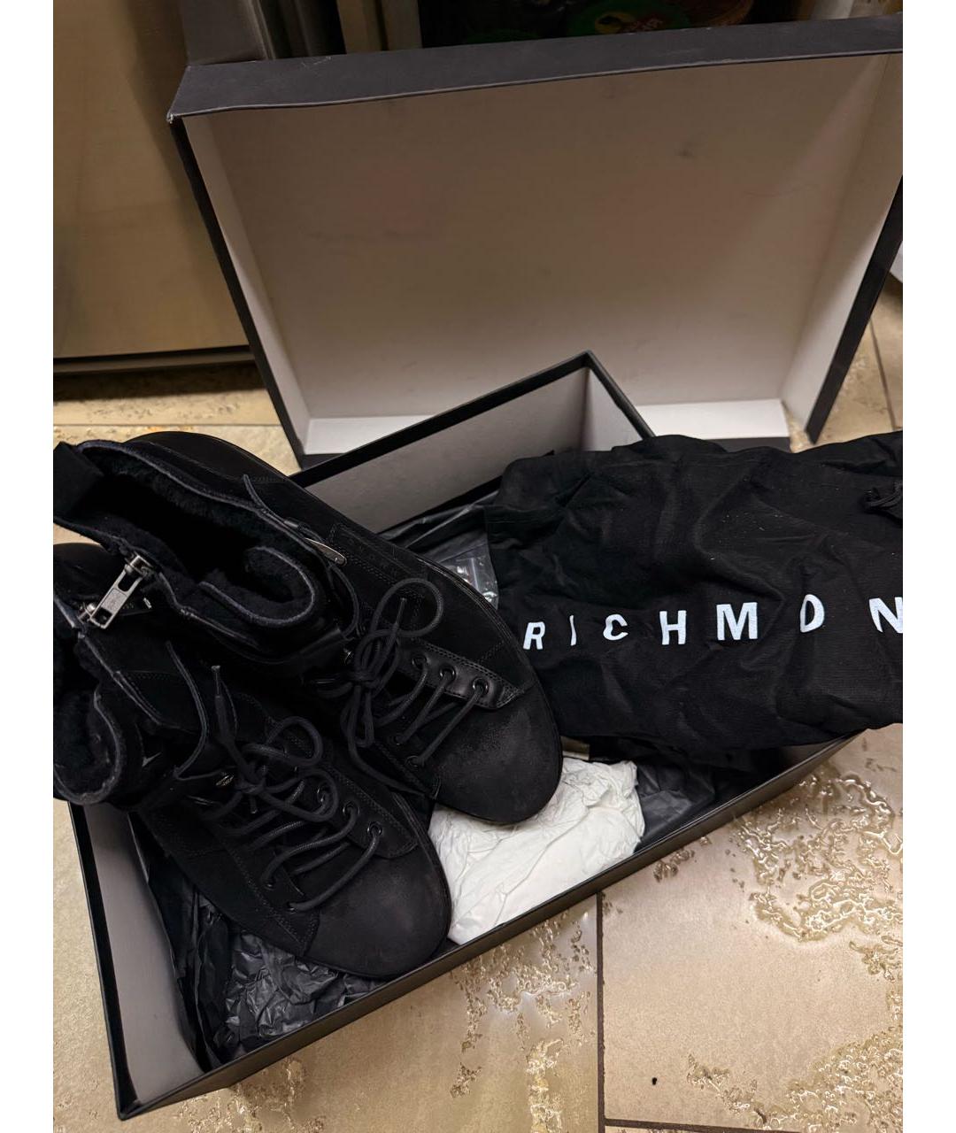 JOHN RICHMOND Черные замшевые низкие ботинки, фото 8