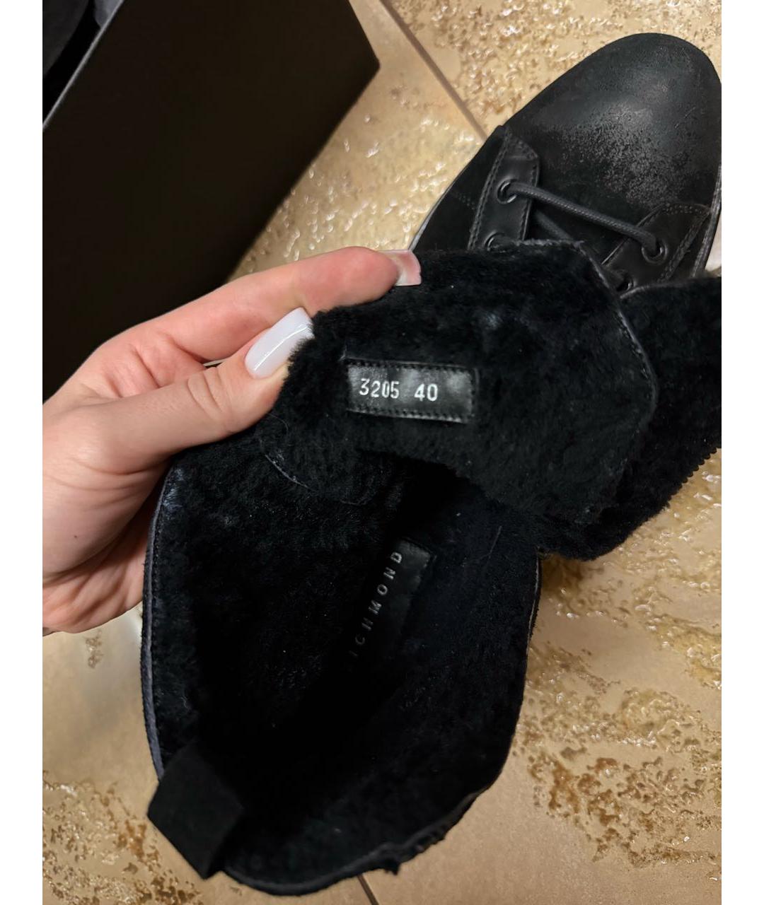 JOHN RICHMOND Черные замшевые низкие ботинки, фото 7