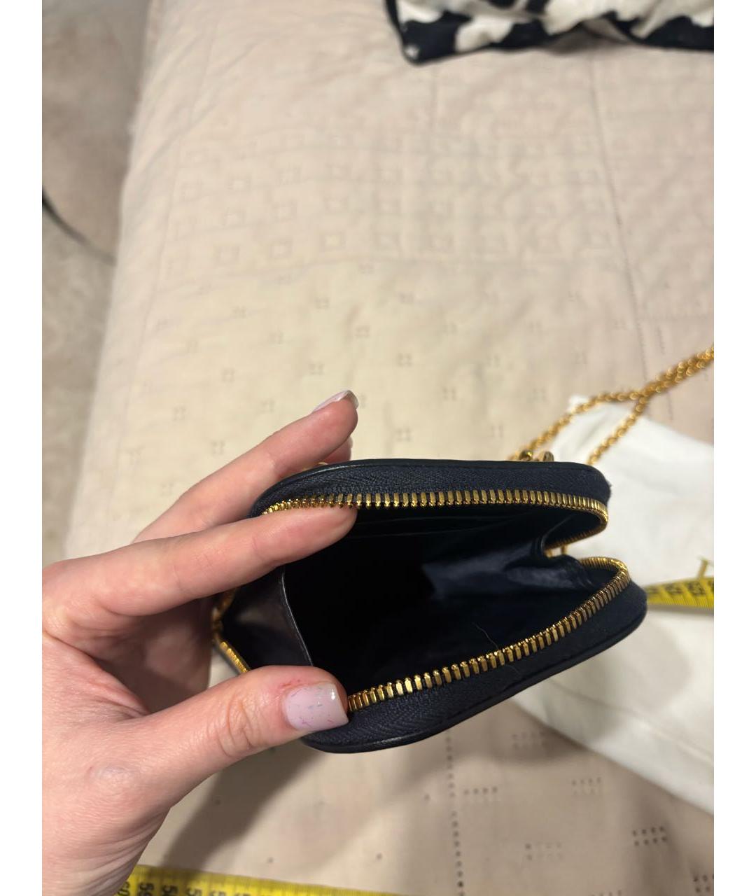 CHRISTIAN DIOR Темно-синяя жаккардовая сумка через плечо, фото 3