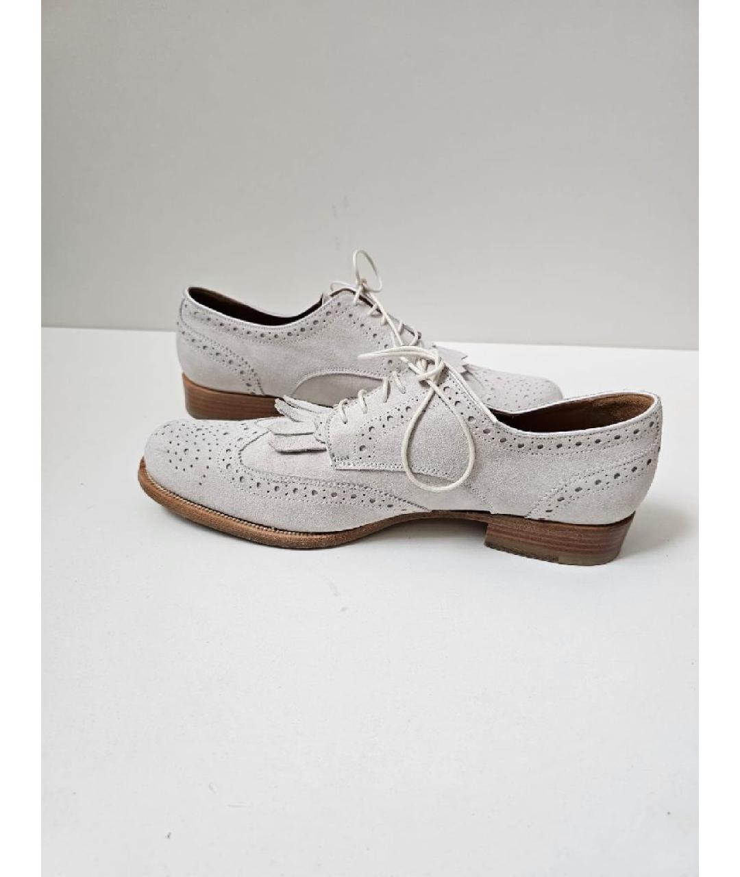 DSQUARED2 Бежевые замшевые брогги и оксфорды, фото 5