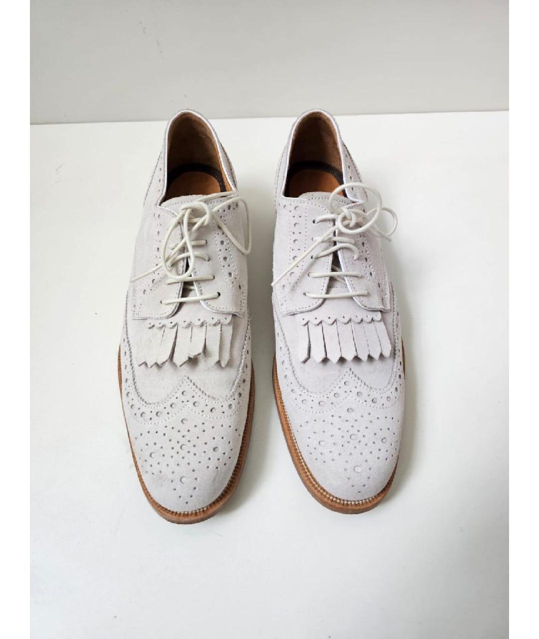 DSQUARED2 Бежевые замшевые брогги и оксфорды, фото 2