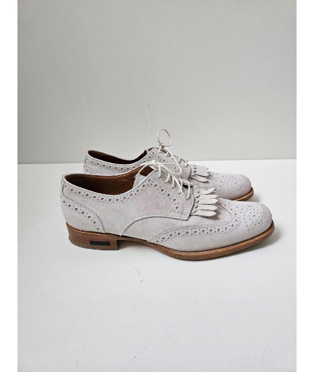 DSQUARED2 Бежевые замшевые брогги и оксфорды, фото 6