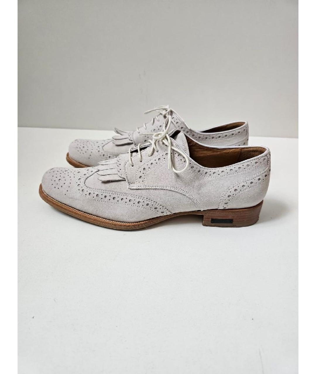 DSQUARED2 Бежевые замшевые брогги и оксфорды, фото 4