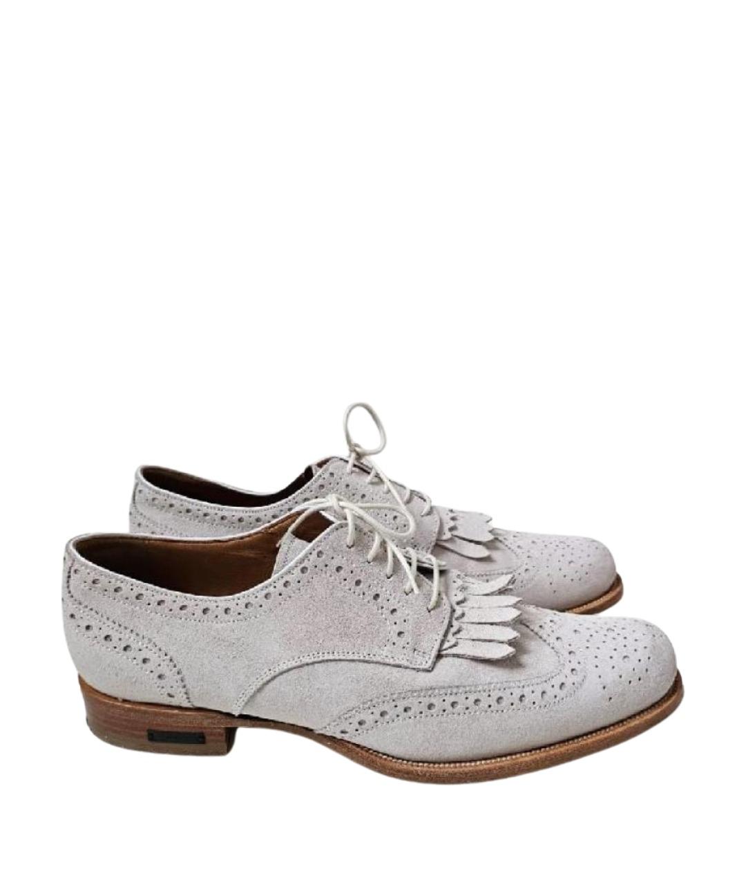 DSQUARED2 Бежевые замшевые брогги и оксфорды, фото 7