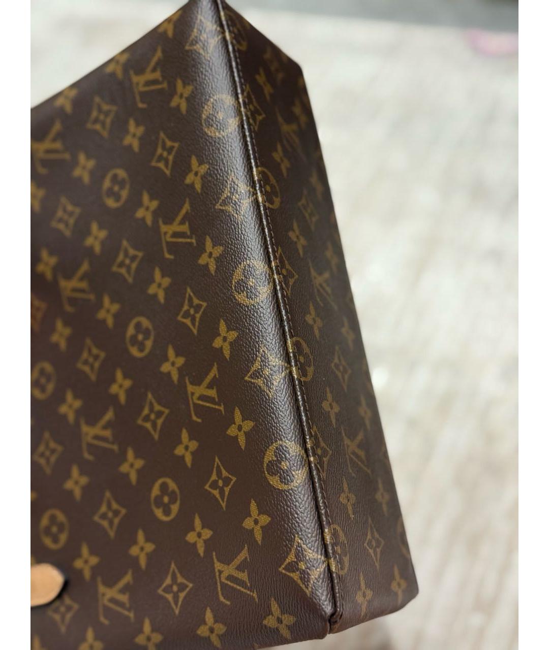 LOUIS VUITTON Коричневая кожаная сумка через плечо, фото 3