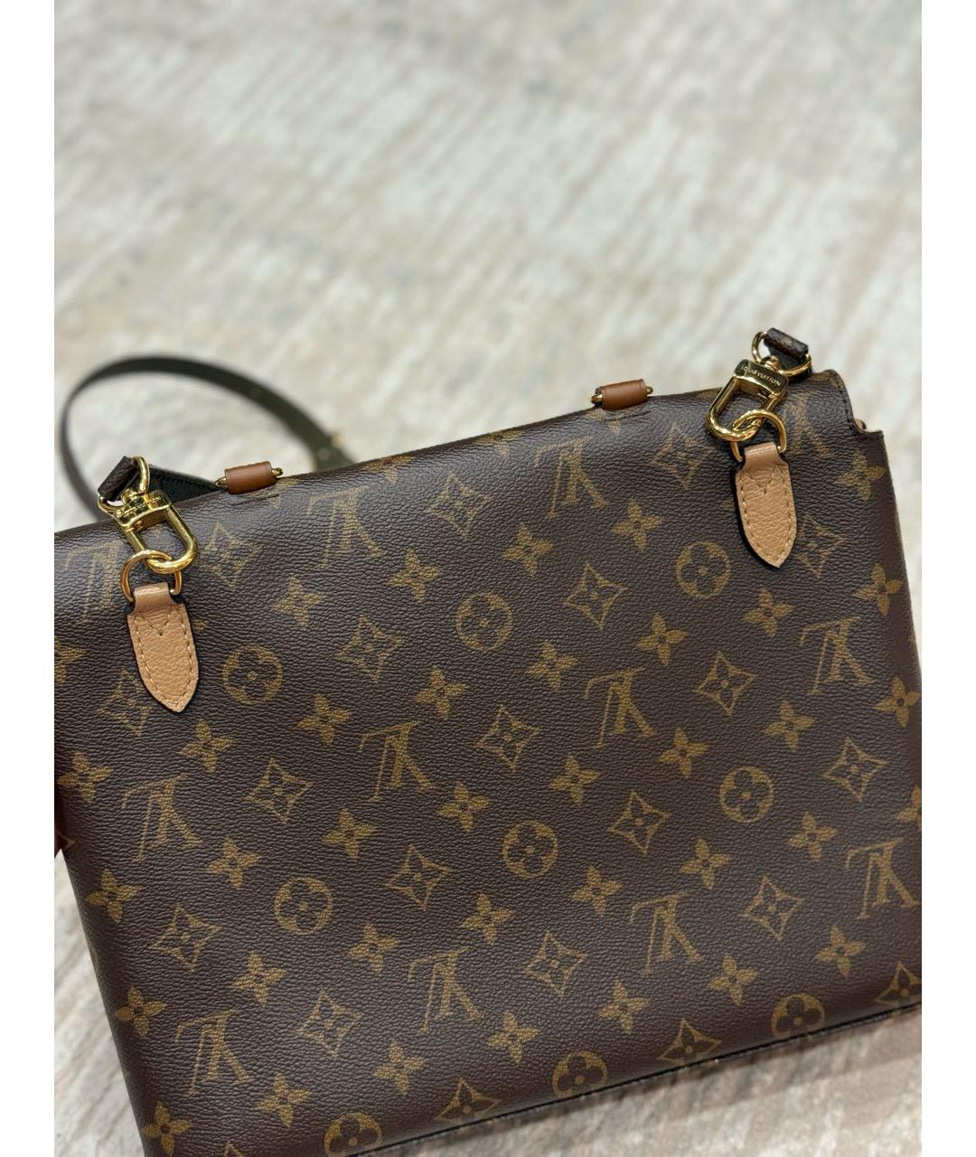 LOUIS VUITTON Коричневая кожаная сумка через плечо, фото 2