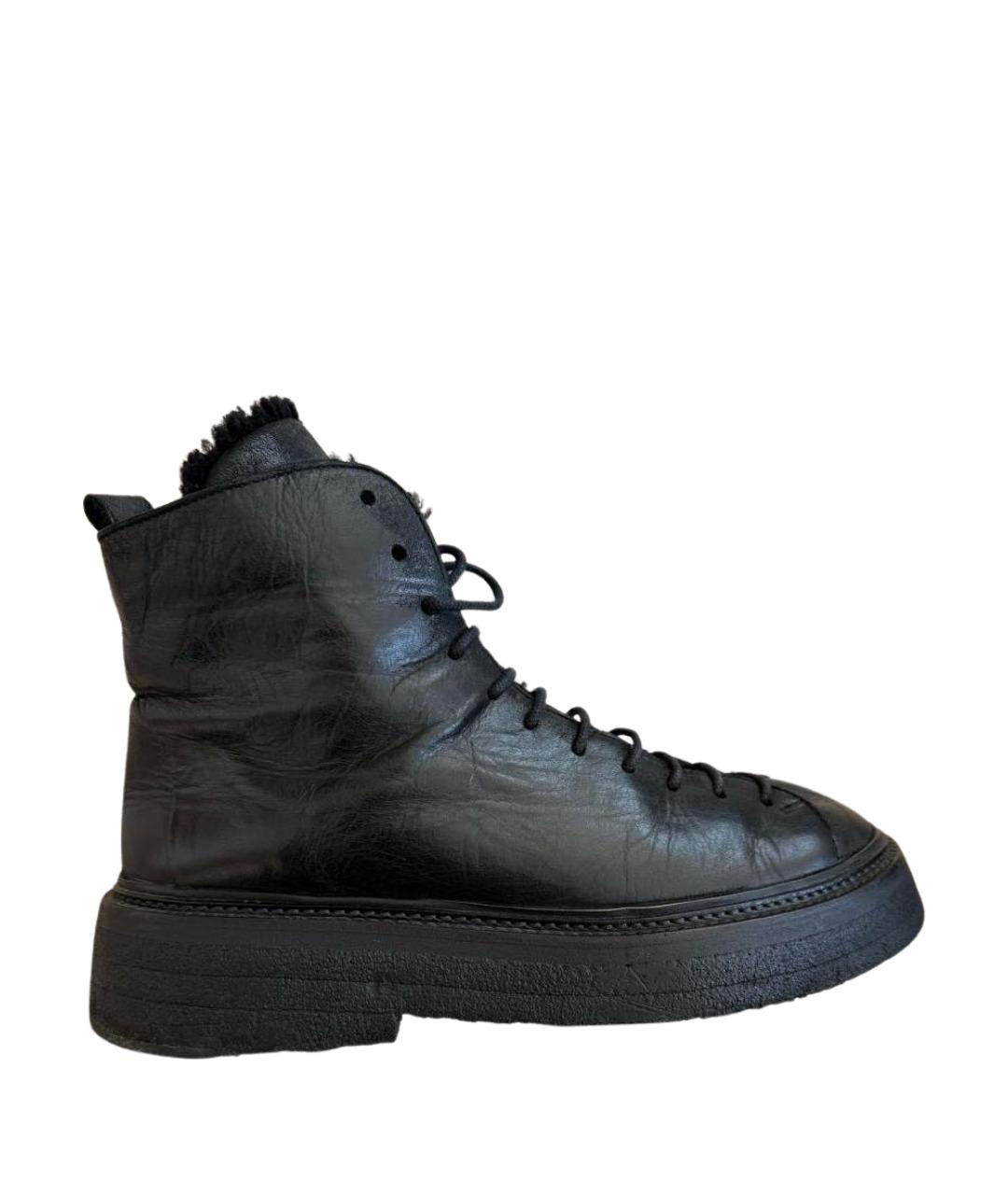 MARSELL Черные кожаные ботинки, фото 1