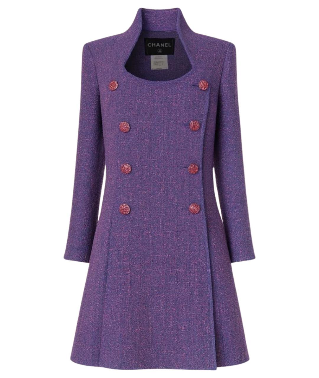 CHANEL Фиолетовое твидовое пальто, фото 1