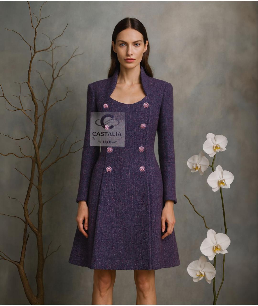 CHANEL Фиолетовое твидовое пальто, фото 3